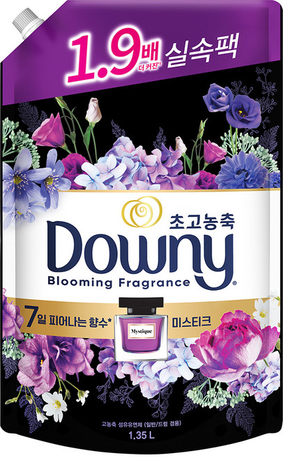 다우니 초고농축 섬유유연제 미스티크 리필, 1.35L, 1개