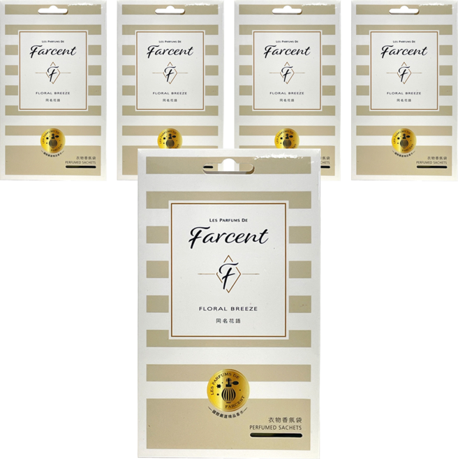 Farcent 花仙子 衣物香氛袋, 同名花語, 30g, 5盒