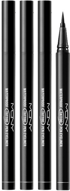 맥퀸뉴욕 워터프루프 타투 펜 아이라이너 0.5g, 딥블랙, 3개