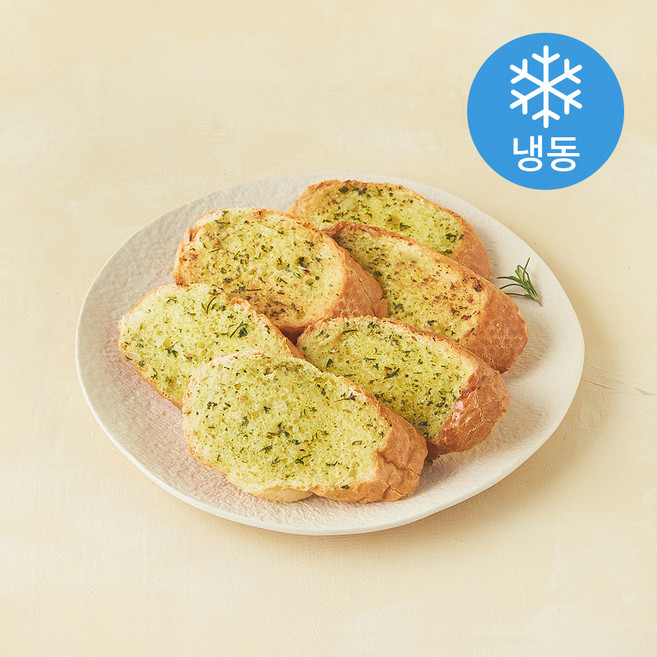 프레시오늘 수제 저당 바질 양파 마늘빵 (냉동), 15g, 1개, 6개입