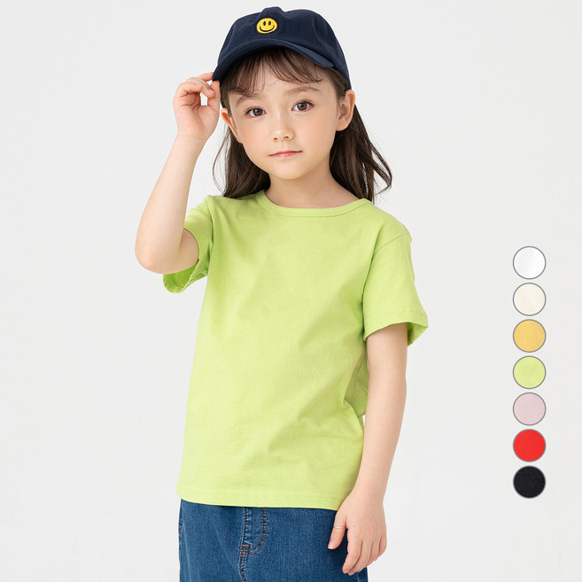 롤리트리 아동용 베이직 심플 반팔 티셔츠