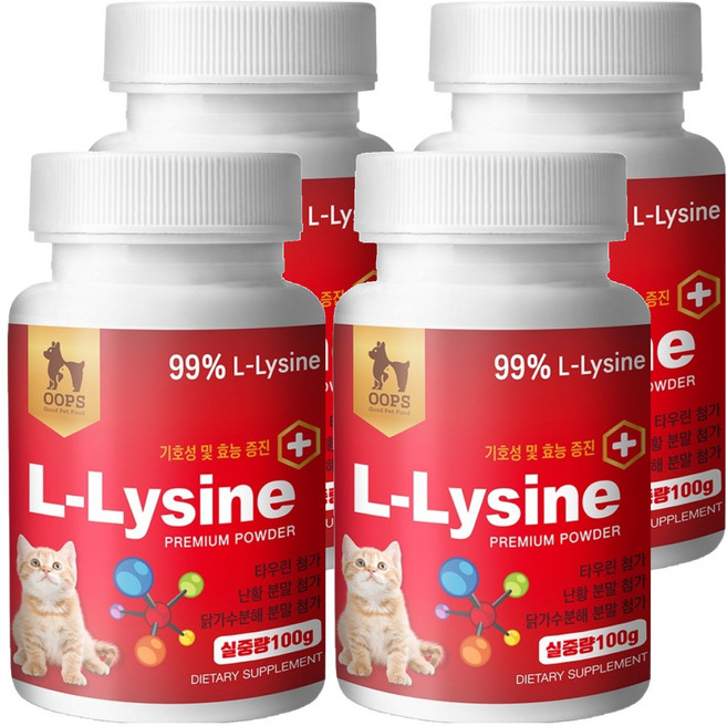 웁스 반려동물 플러스 영양제, 100g, 면역/항산화, 4개