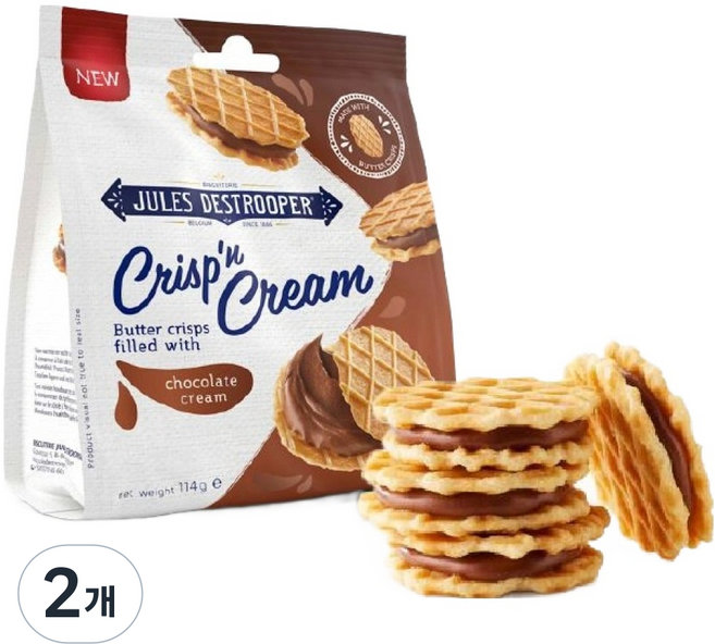 JULES DESTROOPER 茱莉詩 巧克力脆片奶油餅乾, 114g, 2個