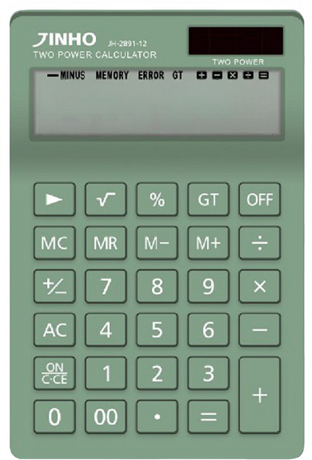 JINHO 京禾 12位元計算機 JH-2891, 綠色, 1個