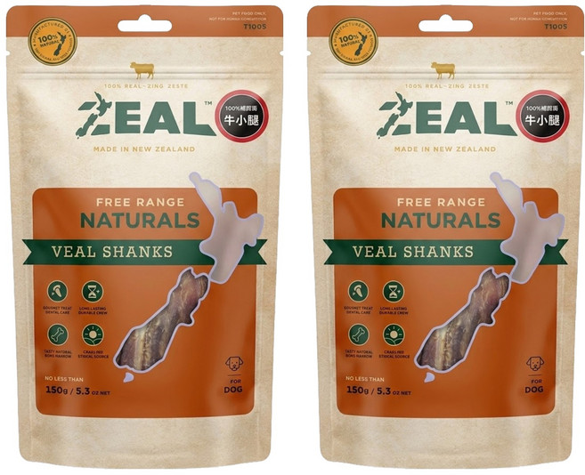 ZEAL 真致 天然風乾零食, 牛小腿, 150g, 2包