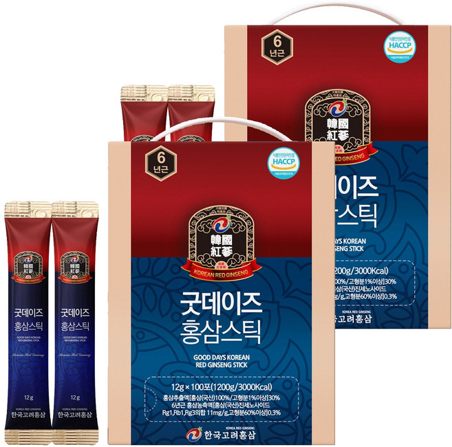 한국고려홍삼 굿데이즈 홍삼스틱, 1.2kg, 2개
