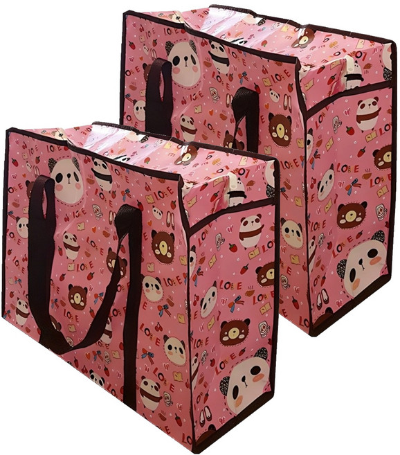 안젤라홈 일러스트 타포린백 지퍼형 60 x 45 x 20 cm, 곰돌이, 2개