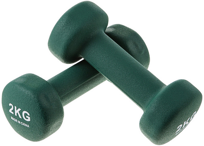 코멧 클래식 논슬립 아령 2kg, 2개, 그린