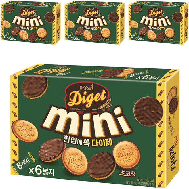 닥터유 다이제 미니 초코, 234g, 4개