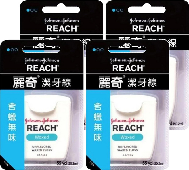 REACH 麗奇 潔牙線 含蠟無味, 50m, 1個, 4盒