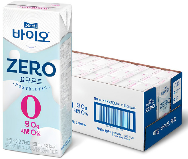 Maeil Bio Zero乳酸飲料, 190ml, 24入