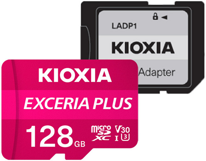 키오시아 EXCERIA PLUS HC UHS-I microSD 메모리카드 + SD 어댑터 세트, 128GB, 1개