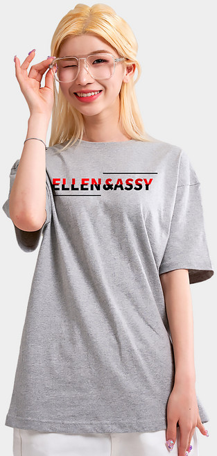 엘런아시 남녀공용 20수 Slit 기본 오버핏 통기성 반팔 티셔츠