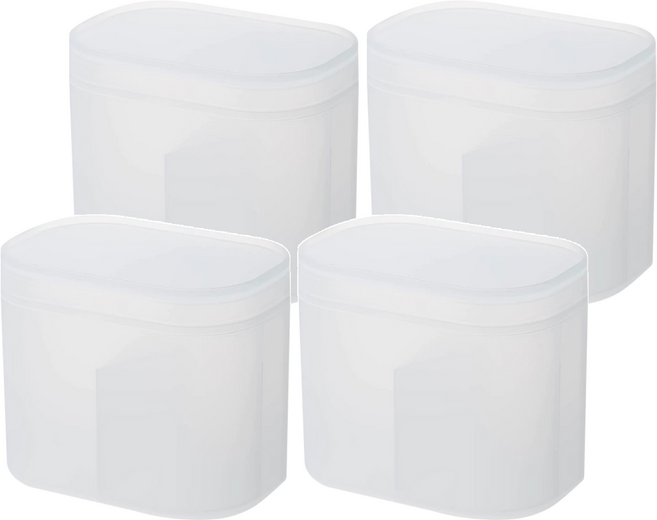 SHIMOYAMA 雙格霧透PP小物收納盒 附蓋 10.7 x 7.1 x 9cm, 磨砂透明, 4個