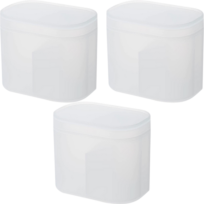 SHIMOYAMA 雙格霧透PP小物收納盒 附蓋 10.7 x 7.1 x 9cm, 磨砂透明, 3個