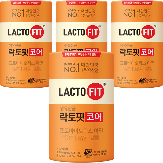 락토핏 코어 유산균 60p, 120g, 4개