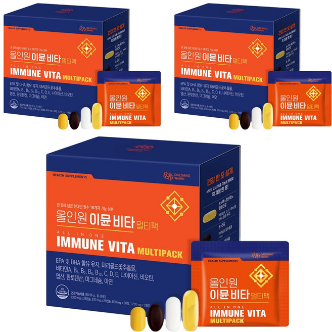 대상웰라이프 정품 올인원 이뮨 비타 멀티팩, 28회분, 3개