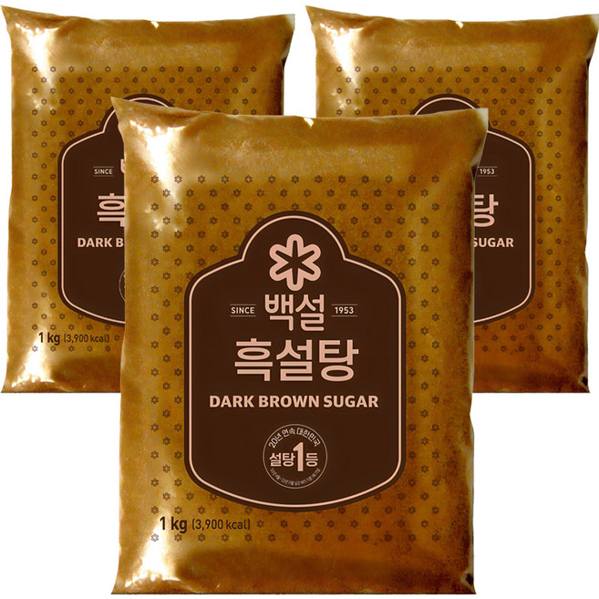 백설 흑설탕, 1kg, 3개