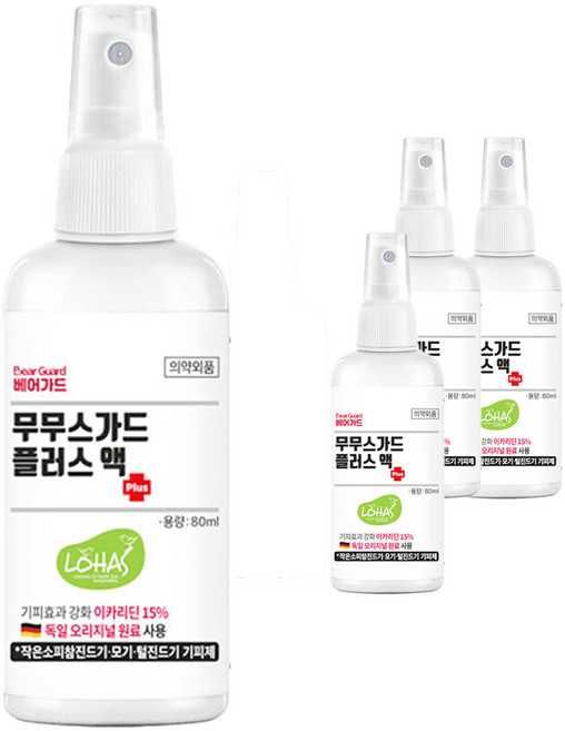 무무스가드 플러스액, 80ml, 4개