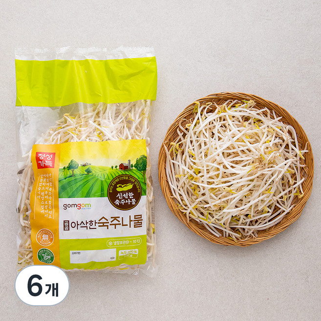 곰곰 아삭한 숙주나물, 500g, 6개