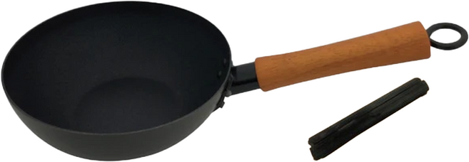 kosfu kitchen ware 鍋師傅 備長炭鑄鐵雪平鍋 不沾 單柄 適用於瓦斯爐 電陶爐 滷素爐 卡式爐 原木握把, 20cm, 1個