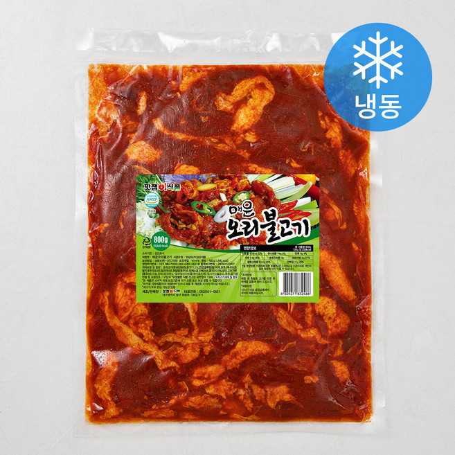 맛잽이식품 매운오리불고기 (냉동), 800g, 1봉