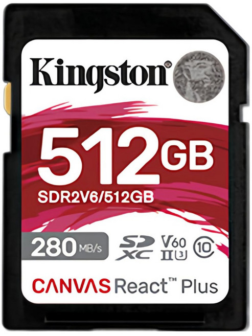 Kingston 金士頓 Canvas React Plus SDXC 記憶卡 SDR2V6, 512GB, 1個