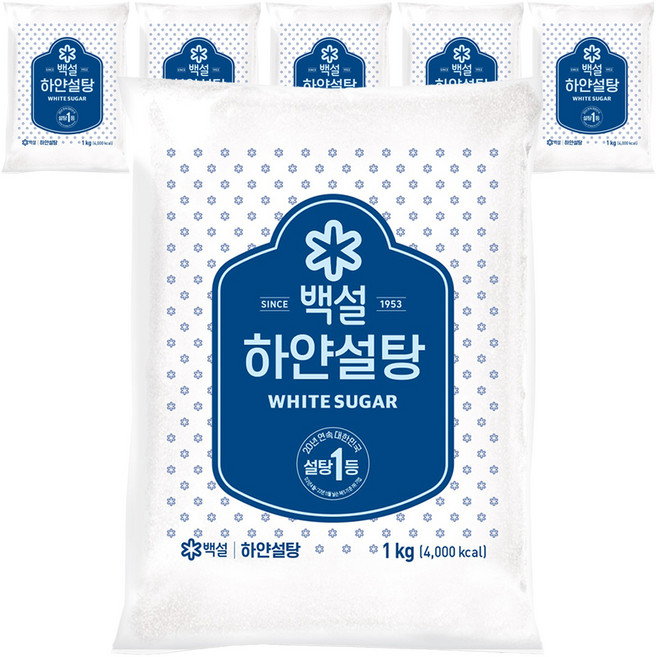 백설 하얀설탕, 1kg, 6개
