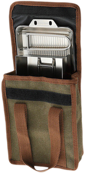 Campingmoon 柯曼 加厚不鏽鋼平底煎盤組, 不鏽鋼, 平底煎盤 21 x 14cm + 煎煮鍋17 x 12 x 5cm + 手柄 12.5cm + 收納包, 1組