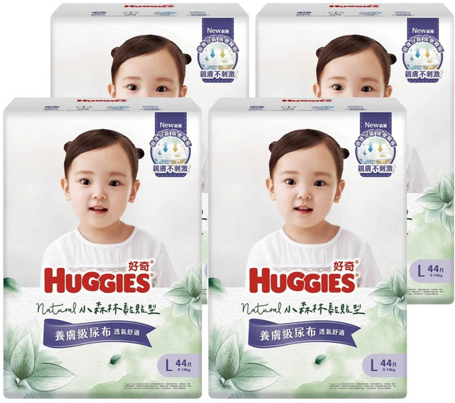 HUGGIES 好奇 小森林嬰兒黏貼型紙尿褲 9~14kg 30838, 大碼 (L), 176片