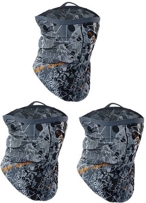 인콘트로 귀걸이 쿨 멀티스카프 넥워머 3p, 트라이 회색, 3개