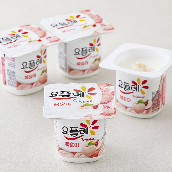 요플레 복숭아 멀티 4p, 340g, 1개