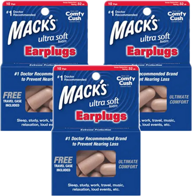 MACK'S 泡棉耳塞, 10副, 3組