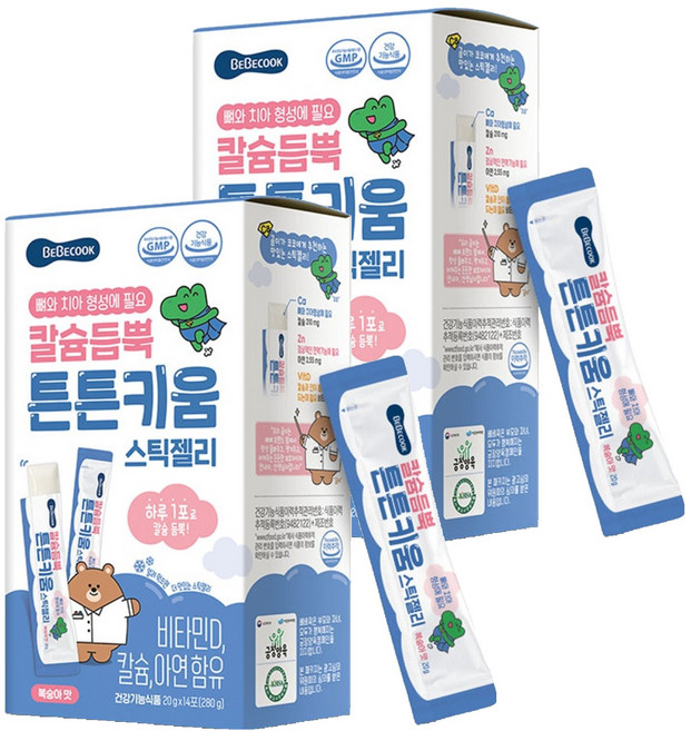 베베쿡 칼슘듬뿍 튼튼키움 스틱젤리 14p, 2개, 280g