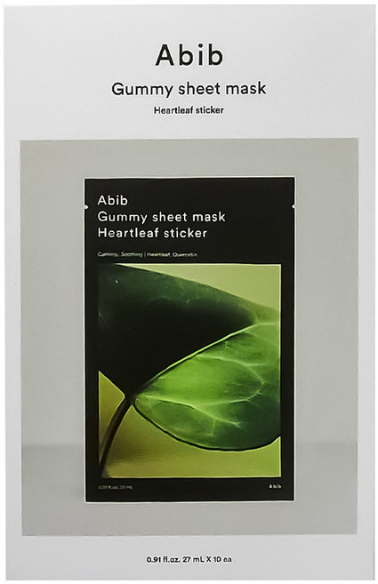 Abib 阿彼芙 台灣公司貨 口香糖面膜 魚腥草 控油淨膚 27ml, 10片, 1盒