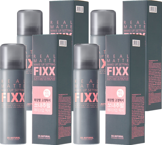 쏘내추럴 파우더포룸 리얼 매트 메이크업 세팅 픽서, 75ml, 4개
