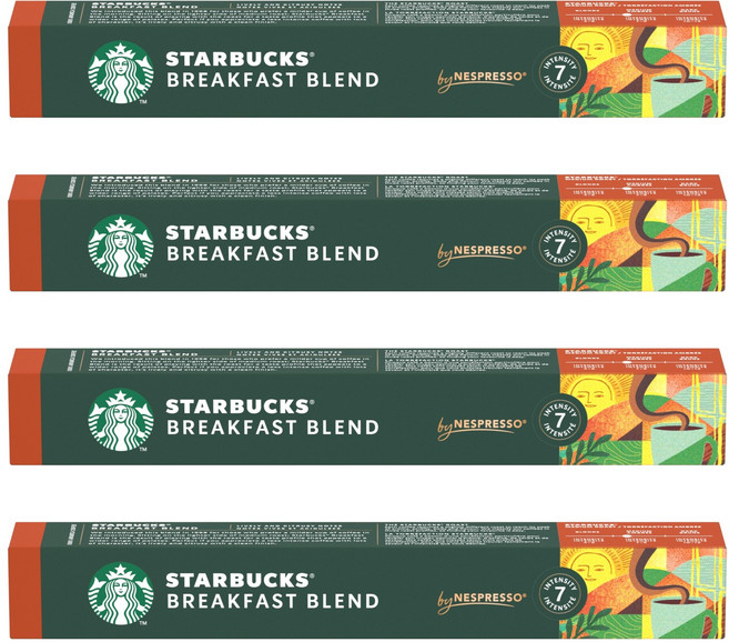 STARBUCKS 星巴克 by Nespresso 早餐綜合配方膠囊咖啡, 5.6g, 10入, 4個