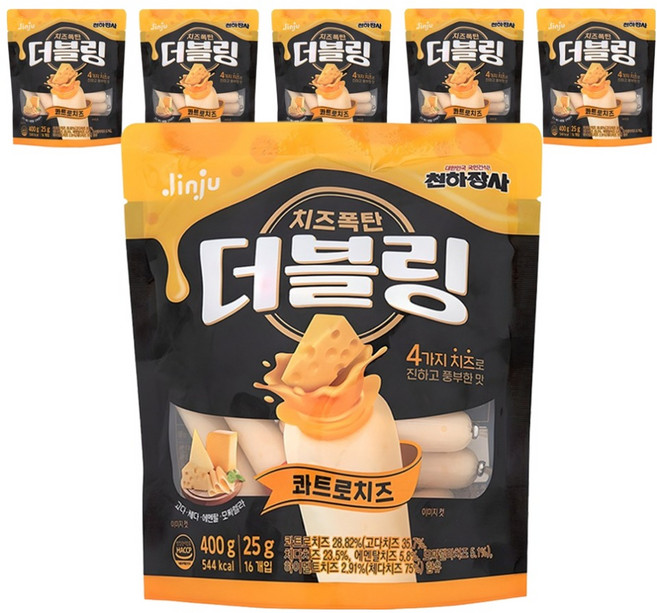 더블링 천하장사 콰트로치즈 소시지, 400g, 6개
