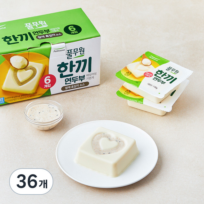 풀무원 한끼 연두부 + 참깨 흑임자 소스, 110g, 36개