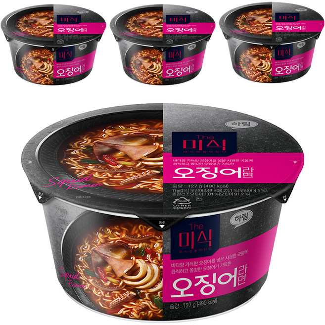 The Mishik 匠人 碗裝魷魚海鮮拉麵 127g, 4入