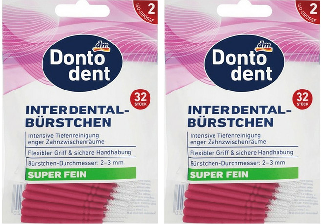 dm Dontodent 牙間刷/齒間刷, 0.6mm, 32支, 2包