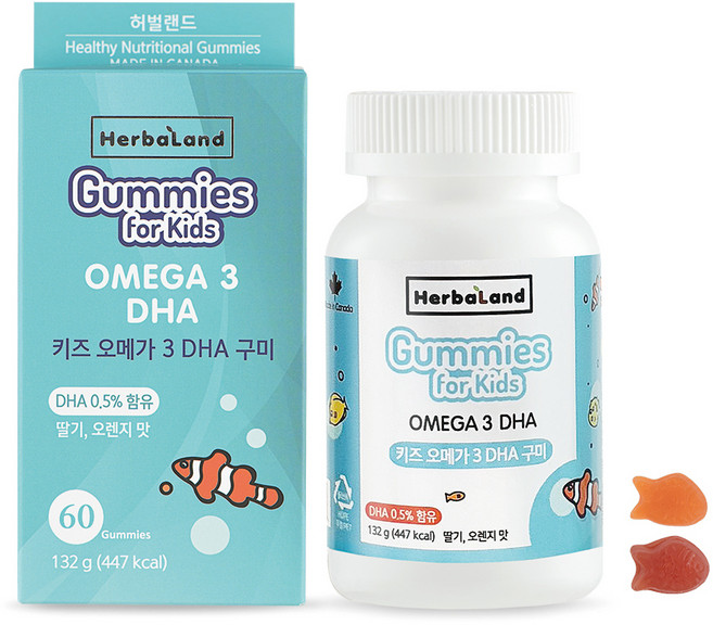 허벌랜드 키즈 오메가3 DHA 구미, 132g, 1개