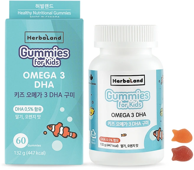 허벌랜드 키즈 오메가3 DHA 구미, 132g, 1개 - 쿠팡