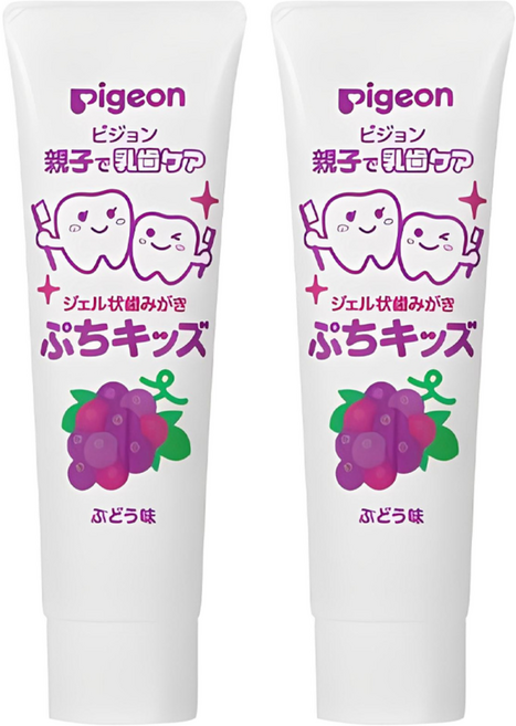 pigeon 貝親 兒童防蛀牙膏 葡萄口味 18個月以上 含氟量 500ppm, 50g, 2條