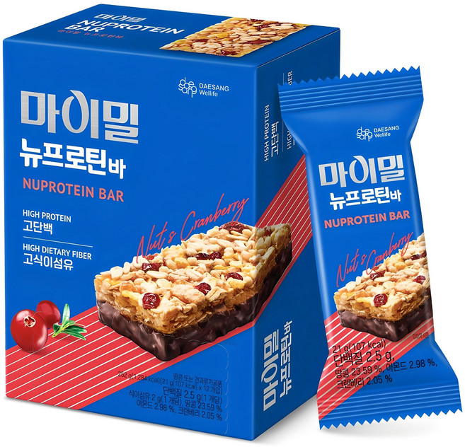마이밀 정품 뉴프로틴바, 252g, 1개