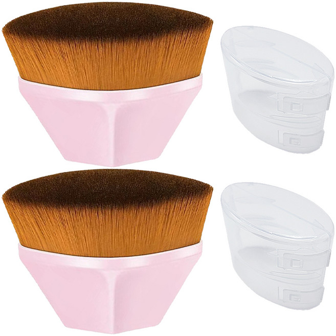 바코젤 파운데이션 메이크업 브러쉬, 핑크, 2개