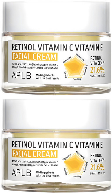 APLB 레티놀 비타민C 비타민E 페이셜 크림, 55ml, 2개