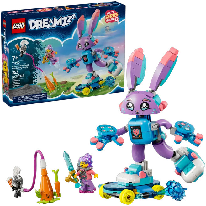 LEGO DREAMZzz 71490 伊茲和電玩小兔邦啾洛 混和顏色 252片積木 7+益智玩具, 紫色 + 藍色 + 橘色, 1盒