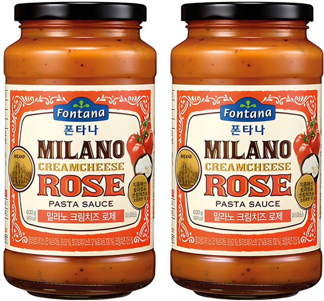 폰타나 밀라노 크림치즈 로제 파스타소스, 600g, 2개