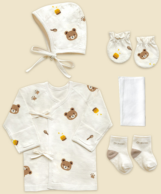 ikii 아동용 오가닉 배냇저고리 5종 세트 긴소매